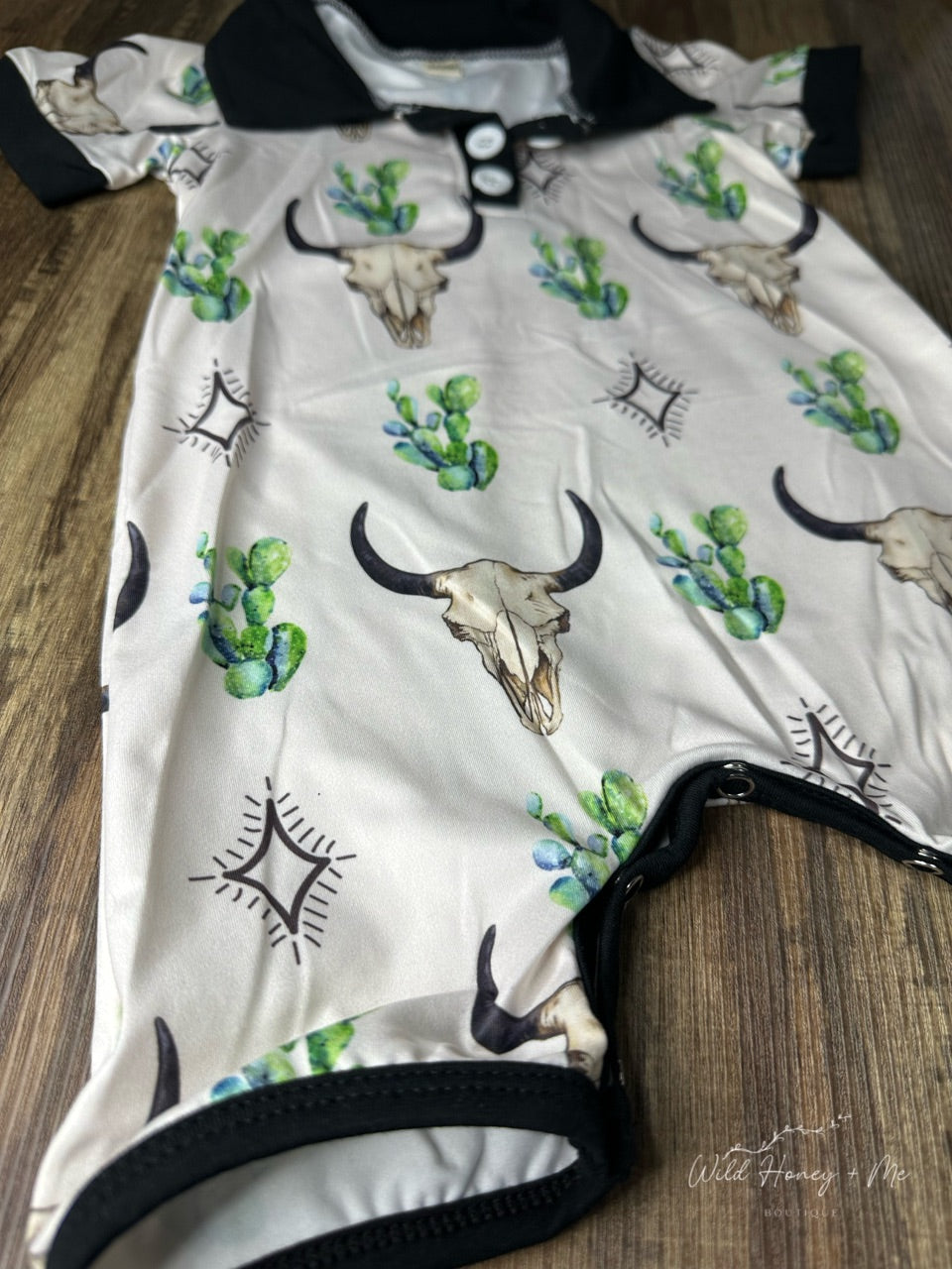 Cactus + Skull Collar Romper