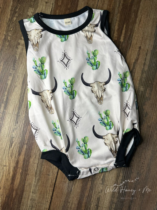 Cactus + Skull Romper