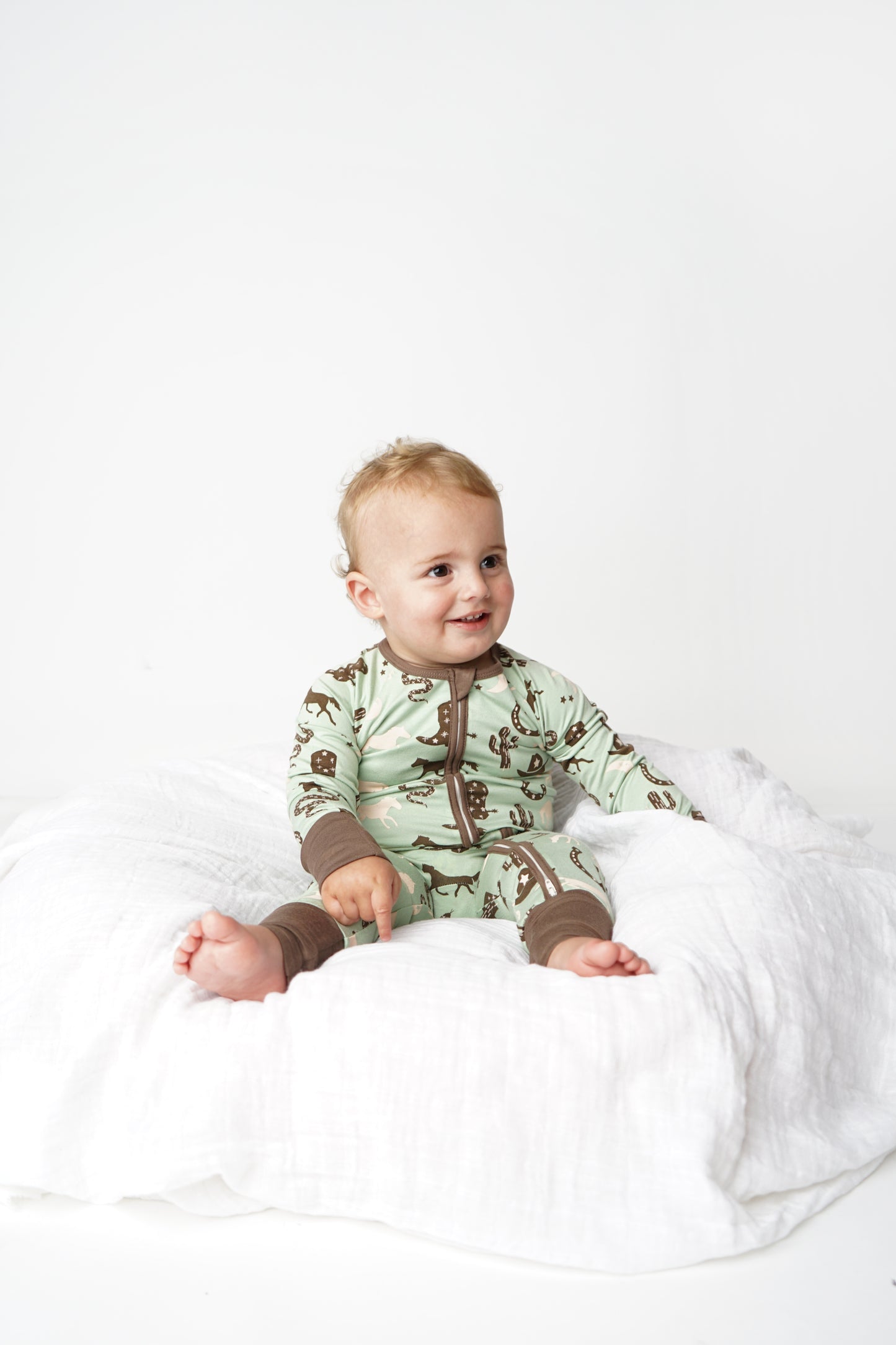 Giddyup Western Bamboo Convertible Footie Pajamas