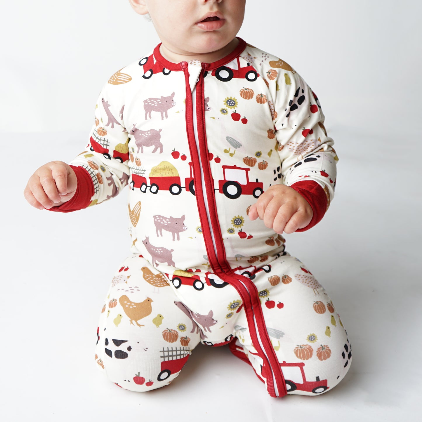 Farm Friends Bamboo Convertible Footie Pajamas