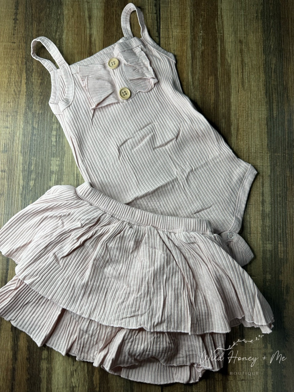 Blush Onesie + Bloomer Skirt Set