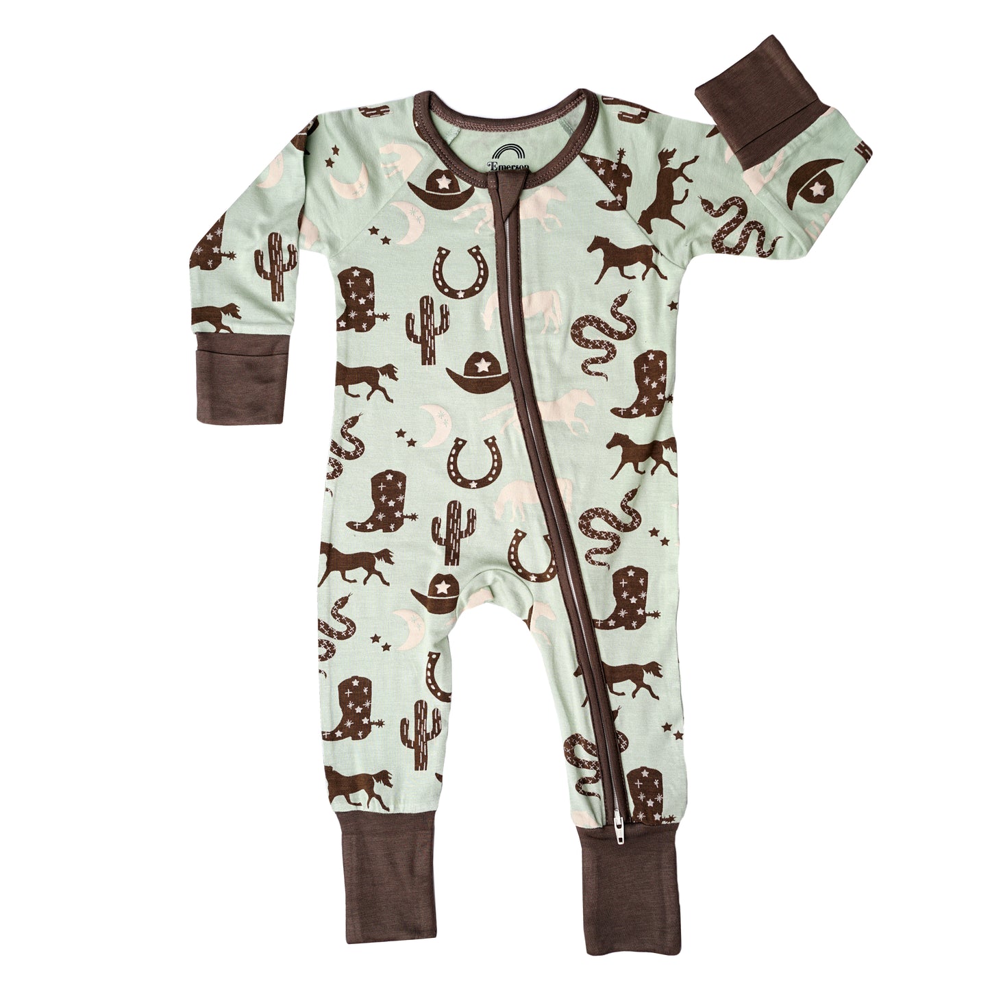 Giddyup Western Bamboo Convertible Footie Pajamas