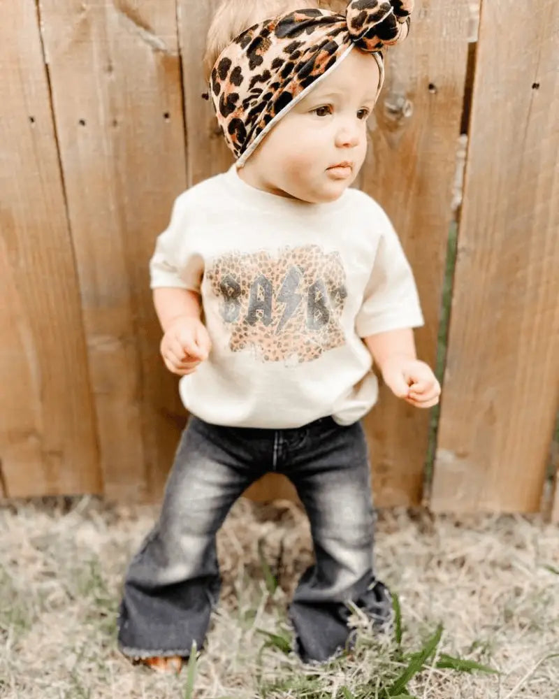 Black Washed Denim Bell Bottoms