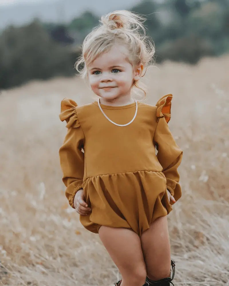 Ruffle Dusty Mustard Romper